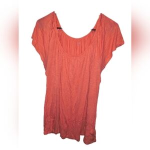Apt. 9 Scoop Neck Short Sleeve Top - Coral Orange